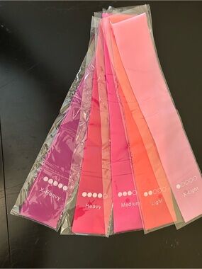 Set of Pink Gradient Resistance Bands - Heavy to X-Light